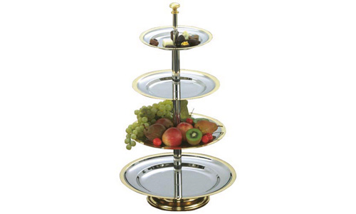 ^z Fruit Stand 4 Tiers Gilded Rims